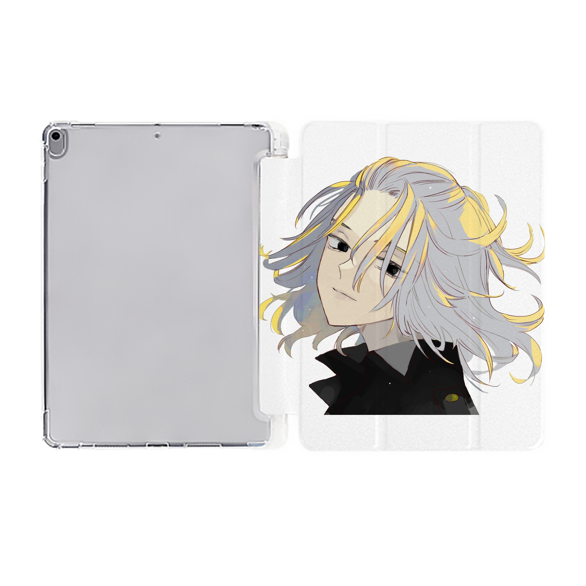 （画像用） 東京リベンジャーズ Tokyo Revengers IPad ケース ペン収納付き 三つ折りスタンド PUレザー×シリコン 対応機種9.5/10.5/10.9インチ